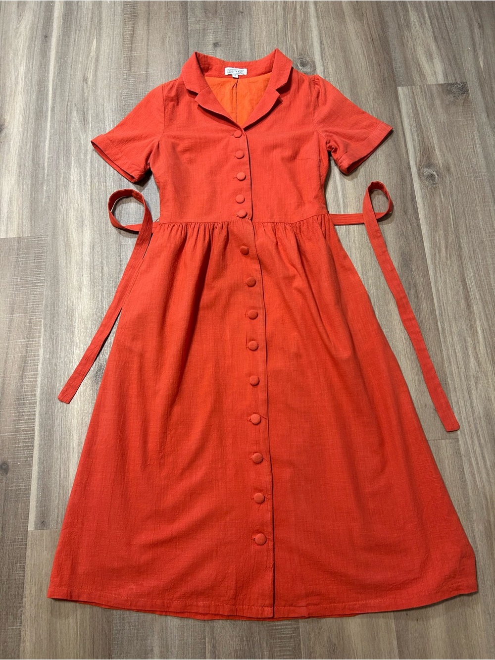 SWEETSALT Orange Collared Dress